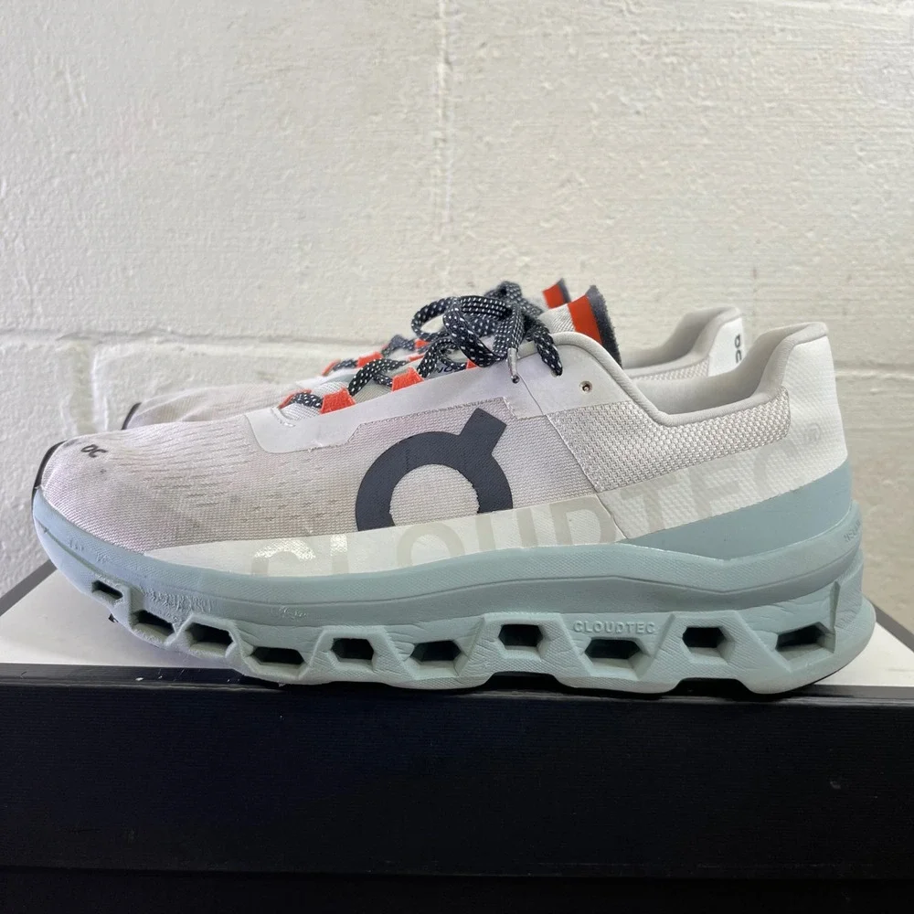 On Cloudmonster Frost‎ Surf White Athletic Running Shoes Sneakers Men's 12 US